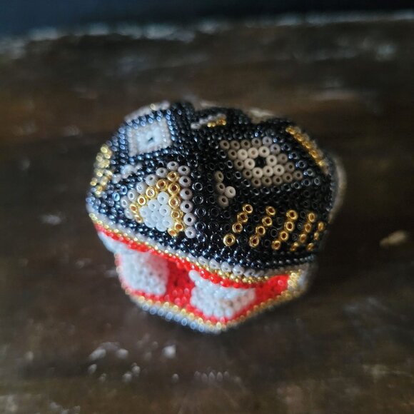 Vintage Small Huichol Beaded Jaguar Head Mexican Folk Art - Picture 4 of 9